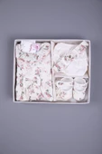 Babydola Çiçekli Dantel Detaylı Kız Bebek Bayramlık 5'li Kutulu Set 11726 - 12