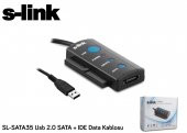 S-link SL-SATA35 Usb 2.0 to Sata + ıde Data Çevirici - 1