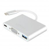 Vcom CU426M Type-C-M To Vga-F Usb 3.0-F Type-C-F Çevirici - 1
