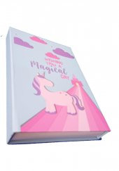 Hatıra Defteri Kilitli Kız Modeli Günlük Defteri Unicorn Hediye Kutulu 100 Yaprak Çizgili 1 Adet Unicorn - 1