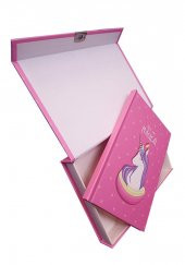 Hatıra Defteri Kilitli Kız Modeli Günlük Defteri Unicorn Hediye Kutulu 100 Yaprak Çizgili 1 Adet Unicorn - 2