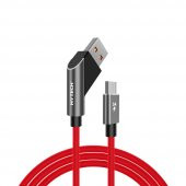 Hytech HY-X215 3A Micro Usb 1m Kırmızı Data + Sarj Kablosu - 1