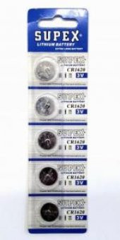 Supex CR1620-C5 3V Lityum Düğme Pil 5li Paket - 1