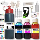 CANON MG2455 MG2500 MG2550 KARTUŞ DOLUM SETİ 500ml SİYAH+3X100ml RENKLİ (PG 545 CL 546) MÜREKKEP - 1