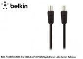 Belkin BLK-F3Y053BF2M 2mT Coax,M-M75db,Siyah,Metal Kablo - 1
