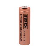 Supex SP18650-2500S 2500 mAh 3.7 V 18650 Başlı Li-Ion Şarj Edilebilir Pil - 1