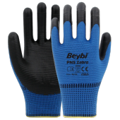 Beybi Nitril PMK PN5 Zebra Mavi Siyah 9 Beden 12li Paket (EN388 2121X) - 1