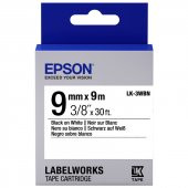 Epson LK-3WBW Strong Siyah Üzeri Beyaz 9MM 9Metre Etiket - 1