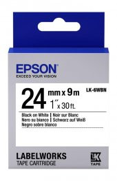 Epson LK-6WBVN Beyaz Üzeri Siyah 24MM 7Metre Etiket - 1