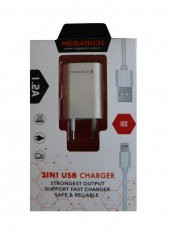 Megatech MT-Cl1 1.2ın Usb Ev Şarj Kafa+Iphone Kablo - 1