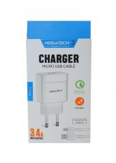 Megatech MT-CM34 3.4A Micro Usb Kablo+ Ev Şarj Adaptörü Hızlı Şarj - 2