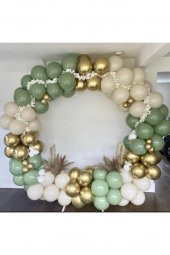 Beysüs Krom Gold Retro Deniz Kumu Ve Kış Yeşili Balon Zinciri 100 Adet - 1