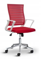 Asbir Mobilya Ceo Fileli Çalışma Koltuğu Ofis Sandalyesi Çalışma Sandalyesi Kırmızı - 1