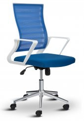 Asbir Mobilya Ceo Fileli Çalışma Koltuğu Ofis Sandalyesi Çalışma Sandalyesi Mavi - 1