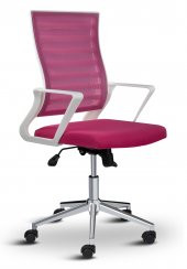 Asbir Mobilya Ceo Fileli Çalışma Koltuğu Ofis Sandalyesi Çalışma Sandalyesi Pembe - 1