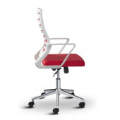 Asbir Mobilya Ceo Fileli Çalışma Koltuğu Ofis Sandalyesi Çalışma Sandalyesi Kırmızı - 4