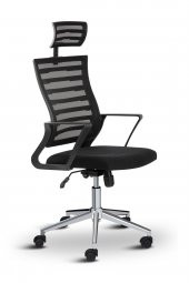 Asbir Mobilya Capri Başlıklı Fileli Metal Ayaklı Ofis Koltuğu Çalışma Koltuğu - 1