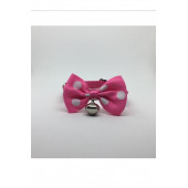 TİNEKE Papyonlu Kedi Boyun Tasması Pembe Puantiyeli No:79 - 1