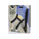 TİNEKE Kedi Göğüs Tasması Ve Gezdirme Seti No: 113 Siyah - 1