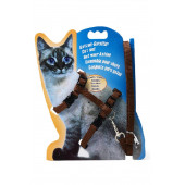 TİNEKE Kedi Göğüs Tasması Ve Gezdirme Seti No:115 Kahve - 1