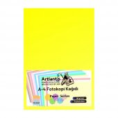Fosforlu Sarı Renkli A-4 Fotokopi Kağıdı 25 li 1 Paket Artlantis Fotokopi Renkli A4 Kağıdı - 1