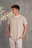 REGULER FİT BİSİKLET YAKA LİKRALI ÇİZGİLİ ERKEK YAZLIK T-SHİRT thumbnail 9