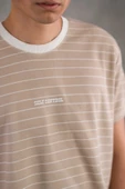 REGULER FİT BİSİKLET YAKA LİKRALI ÇİZGİLİ ERKEK YAZLIK T-SHİRT thumbnail 11