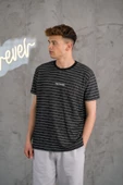 REGULER FİT BİSİKLET YAKA LİKRALI ÇİZGİLİ ERKEK YAZLIK T-SHİRT thumbnail 2