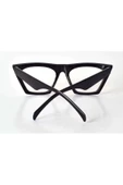 Siyah Çerçeveli Şeffaf Cam Unisex Stil Gözlük - 4