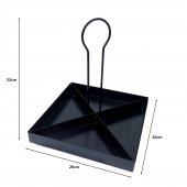 Tek Katlı Dekoratif Metal Çerezlik, Peynir Sunum Servis Tabağı - Lokumluk -Makaron, Pankek Ve Tatlı Sunum Standı SİYAH - 6