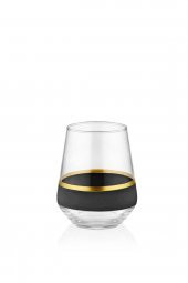 The Mia Glow Su Bardağı Kısa Siyah Gold 6lı GLW0003 - 2