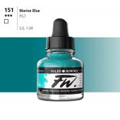 Daler Rowney Fw Acrylic Artisits Ink 29.5 ml Damlalıklı Cam Şişe Marine Blue 151 - 1