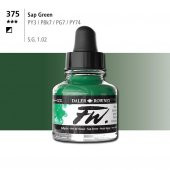 Daler Rowney Fw Acrylic Artisits Ink 29.5 ml Damlalıklı Cam Şişe Sap Green 375 - 1