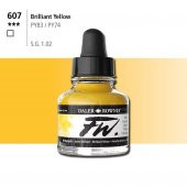 Daler Rowney Fw Acrylic Artisits Ink 29.5 ml Damlalıklı Cam Şişe Brilliant Yellow 607 - 1