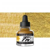 Daler Rowney Fw Acrylic Artisits Ink 29.5 ml Damlalıklı Cam Şişe Shimmering Gold 709 - 1