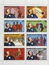 Sir Rowland Hill Londra Temalı Ekvator Ginesi Damgasız 8'li Blok Pul thumbnail 4