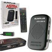 SUNPLUS ASTRA TURBO FULL HD ÇANAKSIZ UYDU ALICI DAHİLİ WIFI IKS HEDİYELİ AKKILI KUMANDA UYDU ALICI - 1