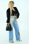 MAVİ GOLD ZİNCİR DETAYLI TASARIM MOM JEAN - 3