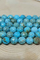 Turkuaz Taşı Damarlı Faset Kesim Dizi 8mm thumbnail 1