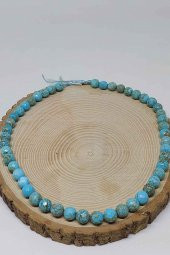 Turkuaz Taşı Damarlı Faset Kesim Dizi 8mm thumbnail 2