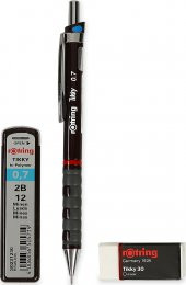 Rotring Tikky Okul Seti 0.7 mm Bordo Versatil Kalem + Silgi + Uç - 3