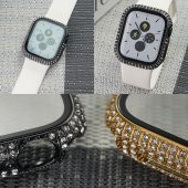 Apple Watch 7 45mm Watch Gard 24 Kenarları Taşlı Sert PC Koruyucu - 4
