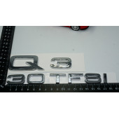 Audi Q3 30 TFSi Krom ABS 3M 3D Bagaj Yazı Logo Orjinal Ürün - 3