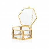 The Mia BRS0162 Brass Altıgen Kutu 9x9x5 Cm - 1