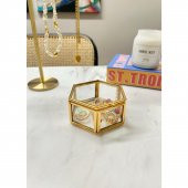The Mia BRS0162 Brass Altıgen Kutu 9x9x5 Cm - 2
