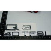 Audi Q3 40 TFSi Krom ABS 3M 3D Bagaj Yazı Logo Orjinal Ürün thumbnail 3