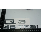 Audi Q3 45 TFSi Krom ABS 3M 3D Bagaj Yazı Logo Orjinal Ürün thumbnail 3