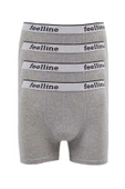 4 adet Feelline Gri Pamuklu Doğal Likralı Erkek Boxer - 1