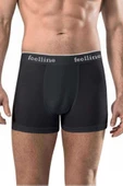 10 adet Feelline Siyah ve Gri Pamuklu Doğal Likralı Erkek Boxer - 2