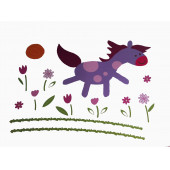 XFG124 DUVAR SÜSÜ (STİCKER) KÜÇÜK AT DESENLİ PVC 70X50X0,5CM - 2